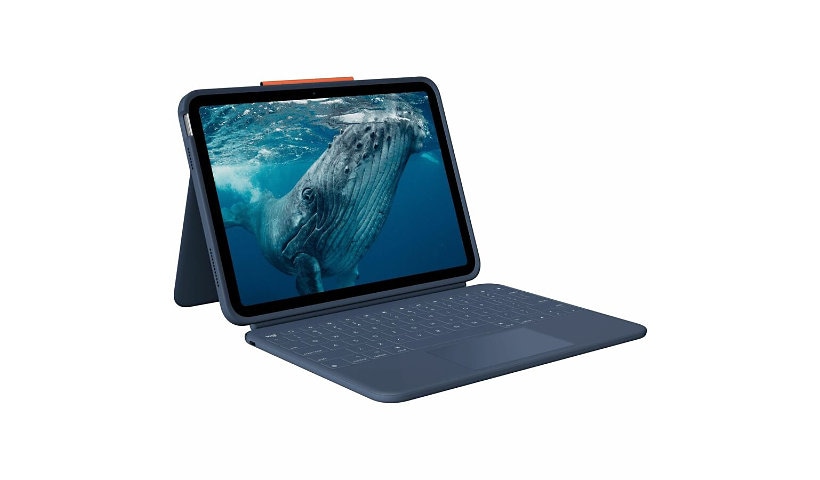 Logitech 920-014163 Rugged Combo 4c iPad Keyboard Case for iPad 10th Gen, A16 with Military-Grade Drop Protection - USB-C