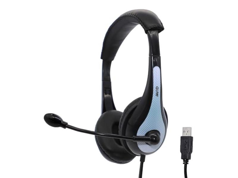 AHSP36USBA-01W AE-36 USB Microphone Headset, Black & White