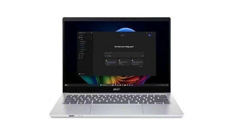 NX.BXAAA.002 14 in. Travel Mate P4 Spin AI TMP414RN-56 TMP414RN-56-578M Touchscreen Convertible Copilot Plus PC 2-in-1 Notebook, Silver