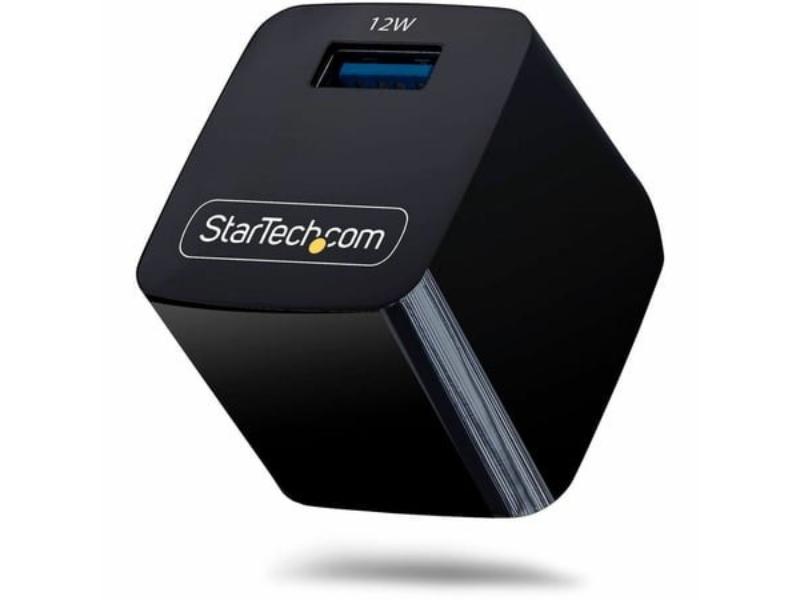 StarTech 12W One-Port USB-A Wall Charger 1x USB-A iPhone Pro/17/16 iPad Samsung Galaxy Portable USB Charger Black 011NBWALLCHARGER