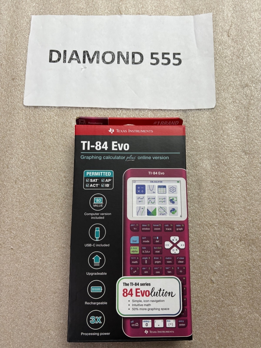 TI84EVORASPMET Evo Graphing Calculator, Raspberry Metallic