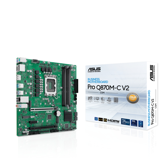 Pro Q870M-C V2-CSM Micro-ATX Q870 Business Motherboard with Intel vPro Support