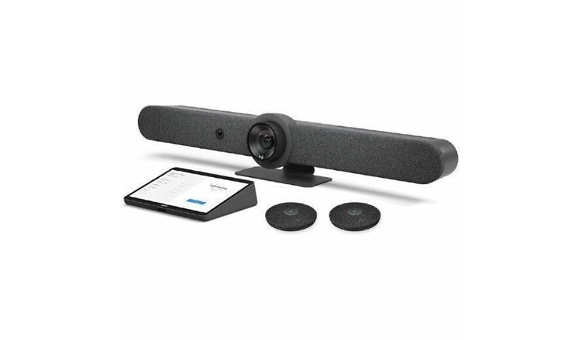 Logitech 991-000536 No-Radio Plus Tap Cat5e Two Mic Pods Rally Bar with TAA Compliant - Graphite