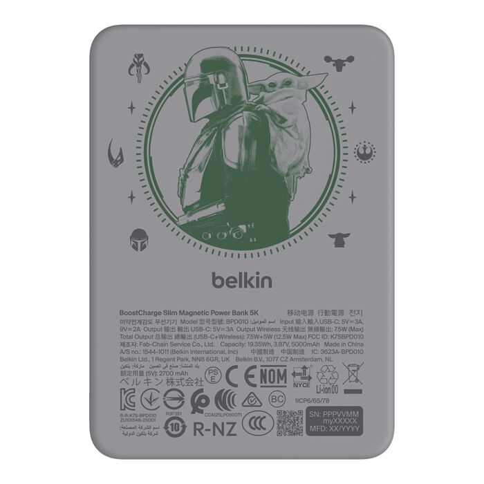 BPD010bkCH-LF 5K Slim Boost Charge Magnetic Power Bank - The Mandalorian & Grogu
