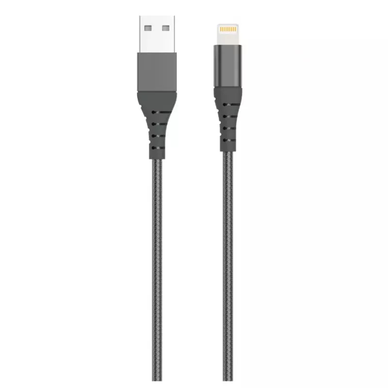 CID66UF 3 m MFI Nylon Braided Lightning USB Cable - Gray