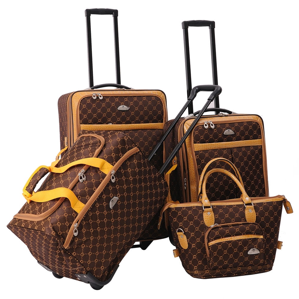 Picture of American Flyer 83700-4 CGOL AF Signature Luggage Set, Chocolate Gold - 4 Piece