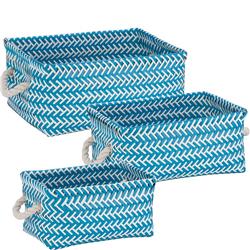 Picture of Honey-Can-Do STO-06689 Zig Zag Basket Set - Set of 3&#44; Blue