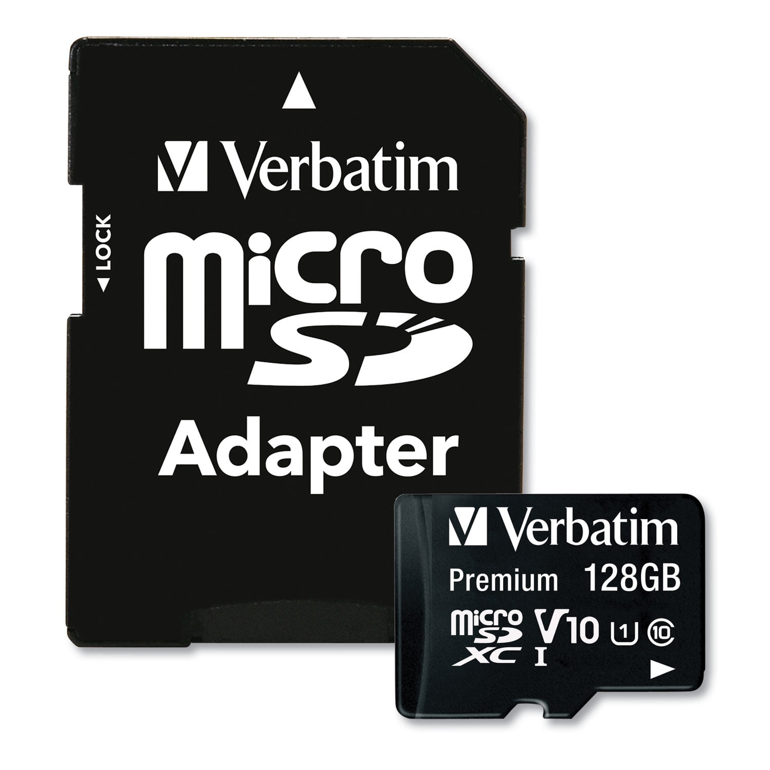 Picture of Verbatim 44085 128GB Premium microSDXC Memory Card with Adapter, UHS-I Class 10