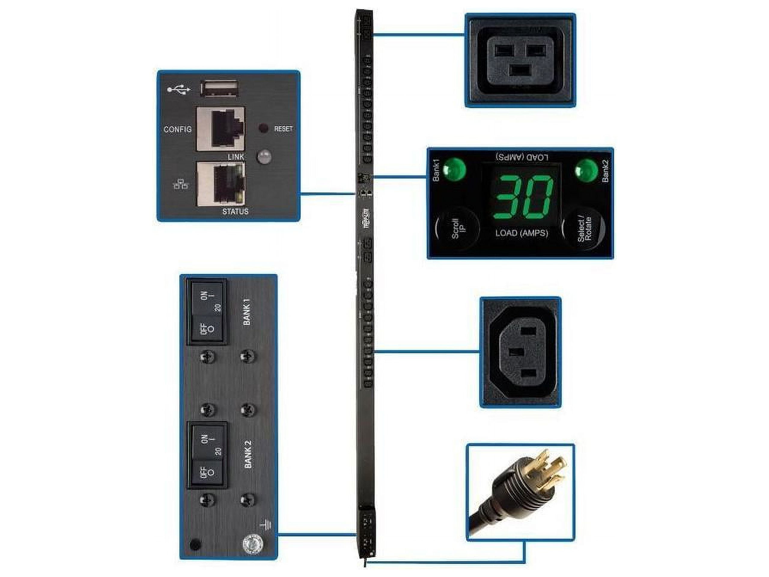 Single-Phase Switched PDU with LX Platform Interface, 208 - 240 V Outlets