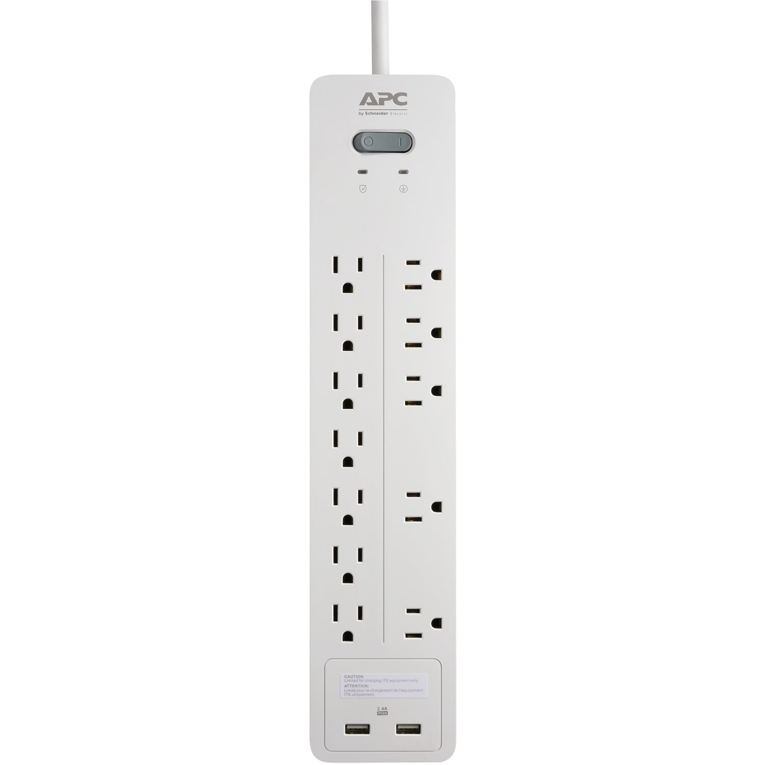 Picture of APC by Schneider Electric PH12U2W 120V Home Office Surgearrest 2160J Surge Protector - White