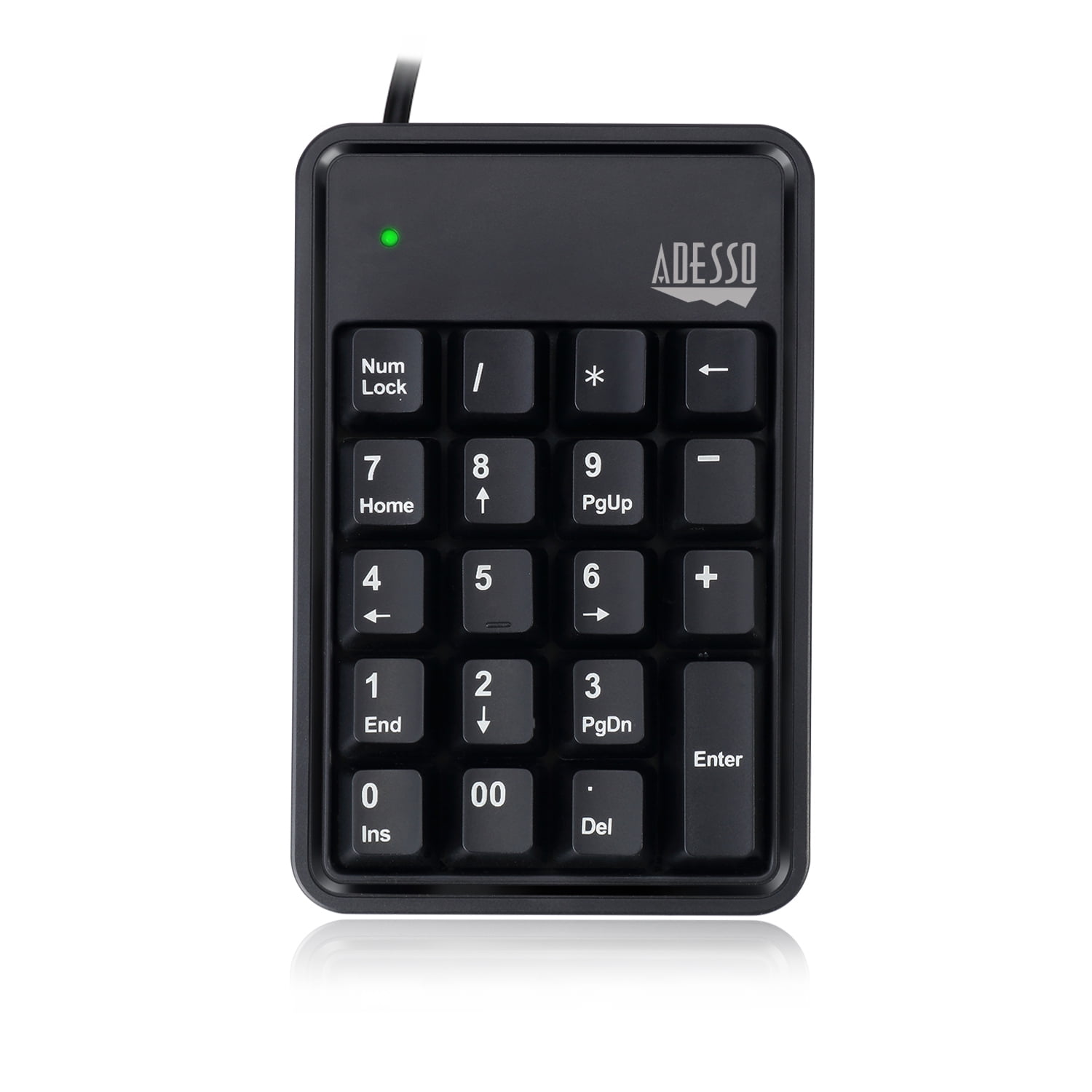 Picture of Adesso AKB-600HB 9-Key Mechanical Keypad with 3-Port USB Hub, Black