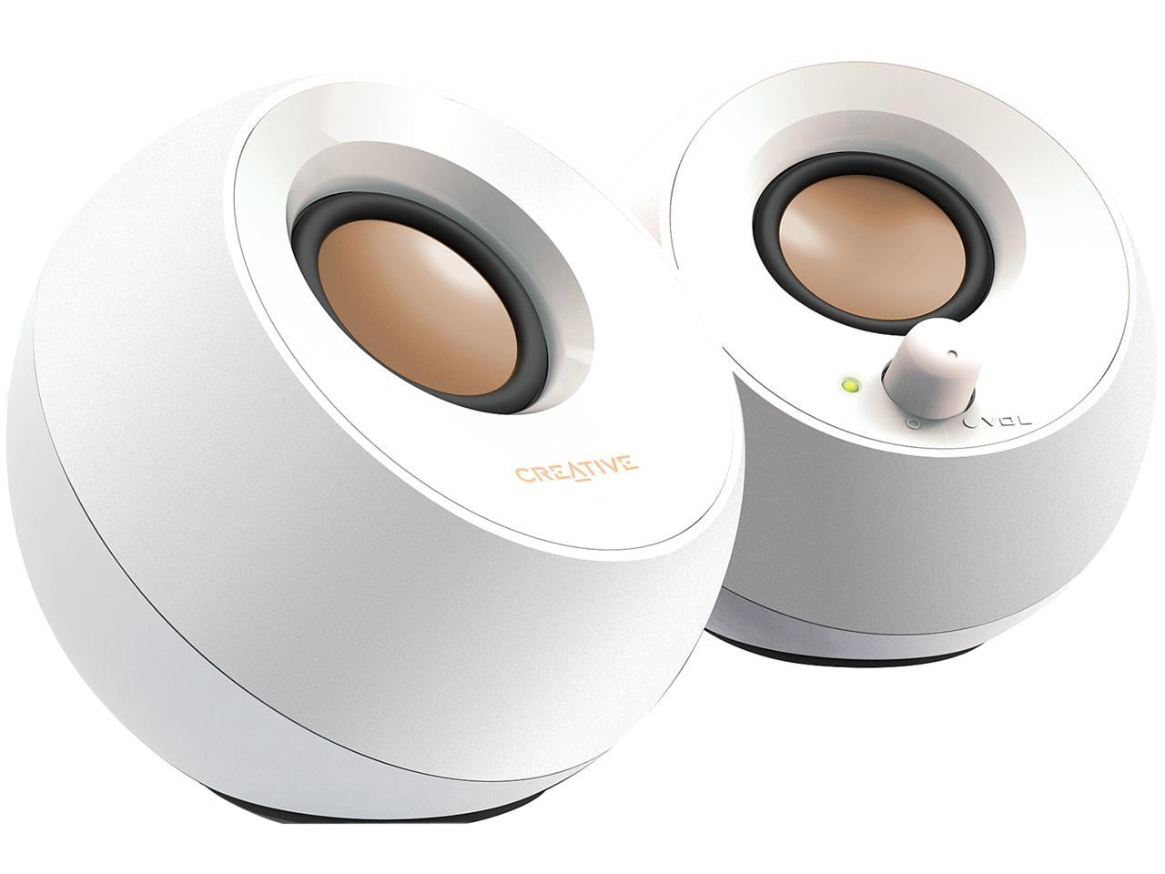 Pebble Desktop Speakers,White