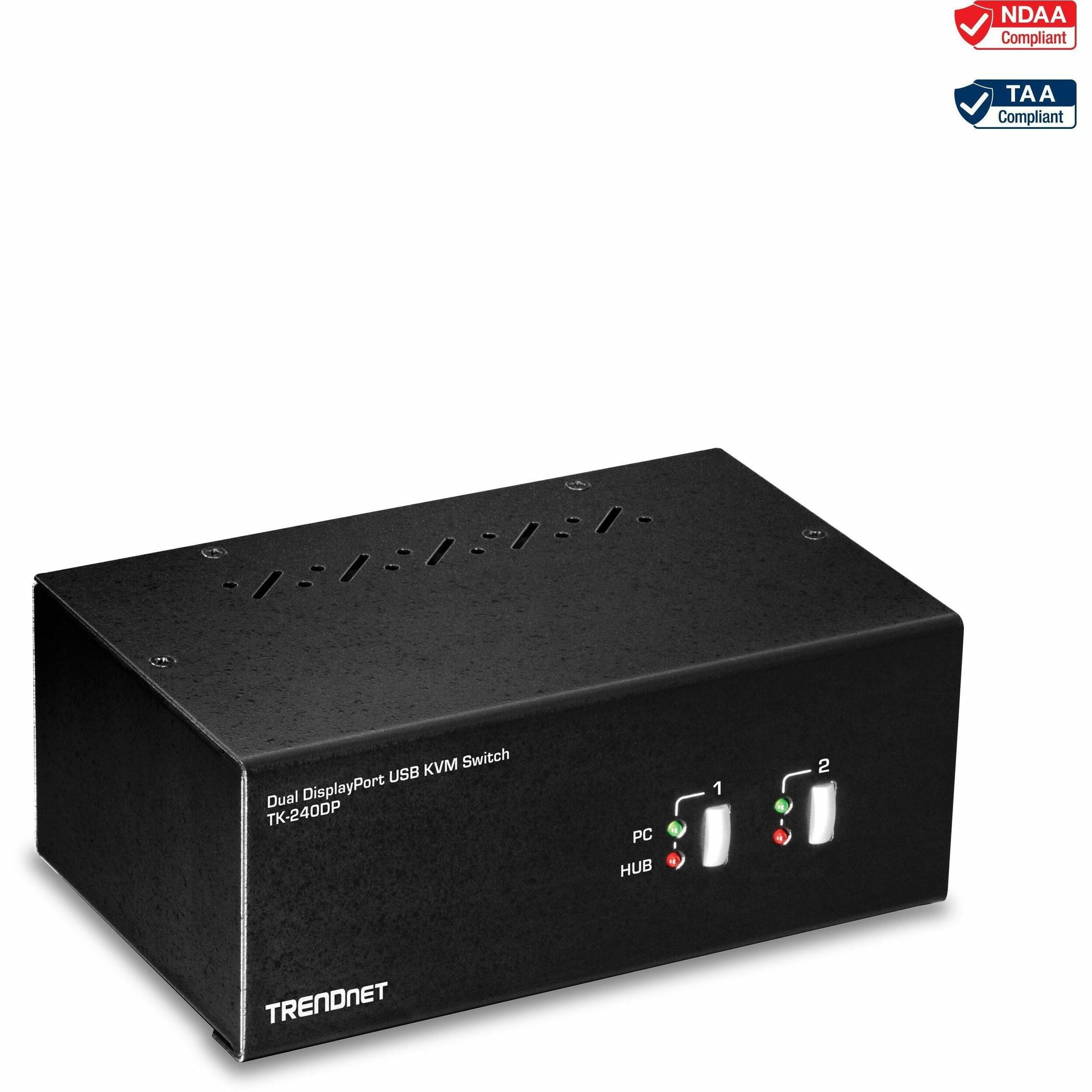 2-Port Dual Monitor Display Port KVM Switch
