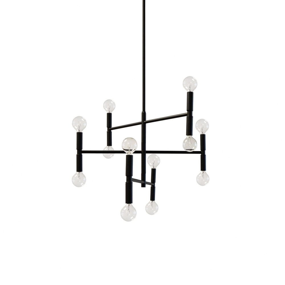 Ava 12 Light Incandescent Chandelier - Matte Black -  StarBrite, ST2929039