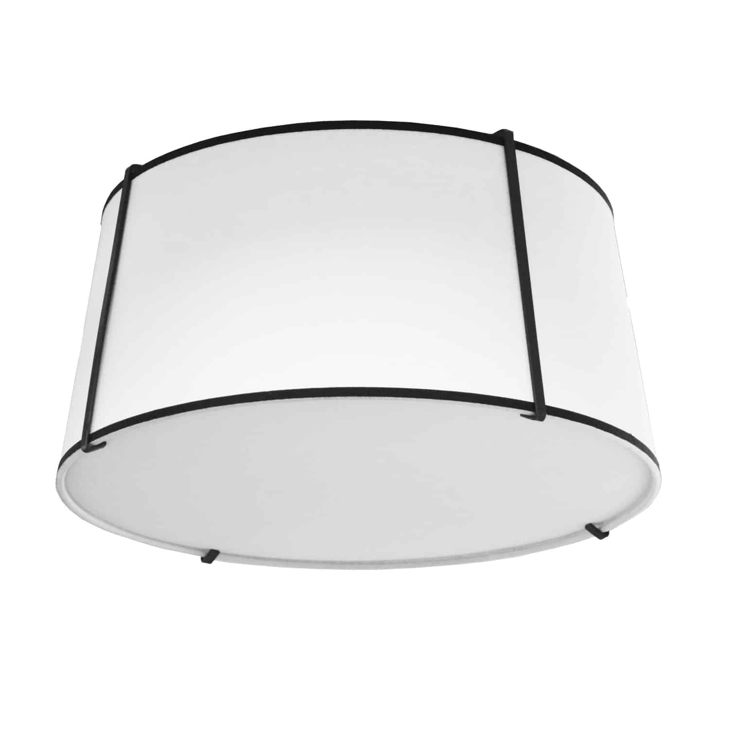 Picture of Dainolite TRA-3FH-BK-WH Trapazoid 3 Light Flush Mount Ceiling Light with 790 Diffuser - Black & White