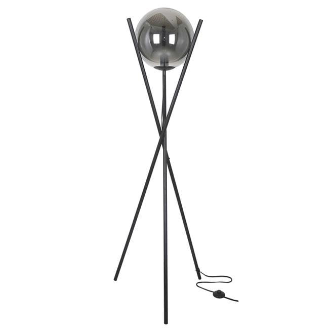 Picture of Dainolite PAM-601F-MB Pamela 1 Light Incandescent Floor Lamp Light - Matte Black with with Smoked Glass