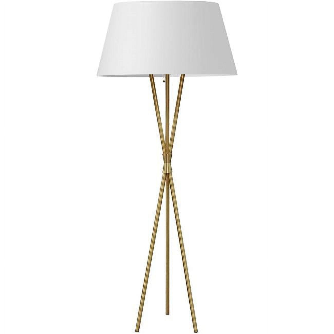 Picture of Dainolite GAB-601F-AGB-WH 1 Light Incandescent Floor Lamp&#44; Aged Brass & White Shade