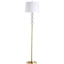 Picture of Dainolite C182F-AGB 1 Light Incandescent Crystal Floor Lamp with Aged Brass & White Shade