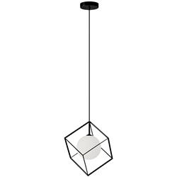 Picture of Dainolite TSN-1P-MB 1 Light Thomson Halogen Pendant, Matte Black Finish with Opal Glass