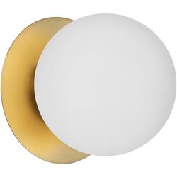 Picture of Dainolite BUR-51W-AGB-WH 6 in. Burlat Light Incandescent Wall Sconce, Aged Brass with White Glass