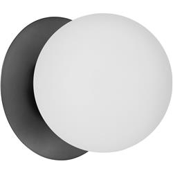 Picture of Dainolite BUR-51W-MB-WH 6 in. Burlat Light Incandescent Wall Sconce&#44; Matte Black with White Glass