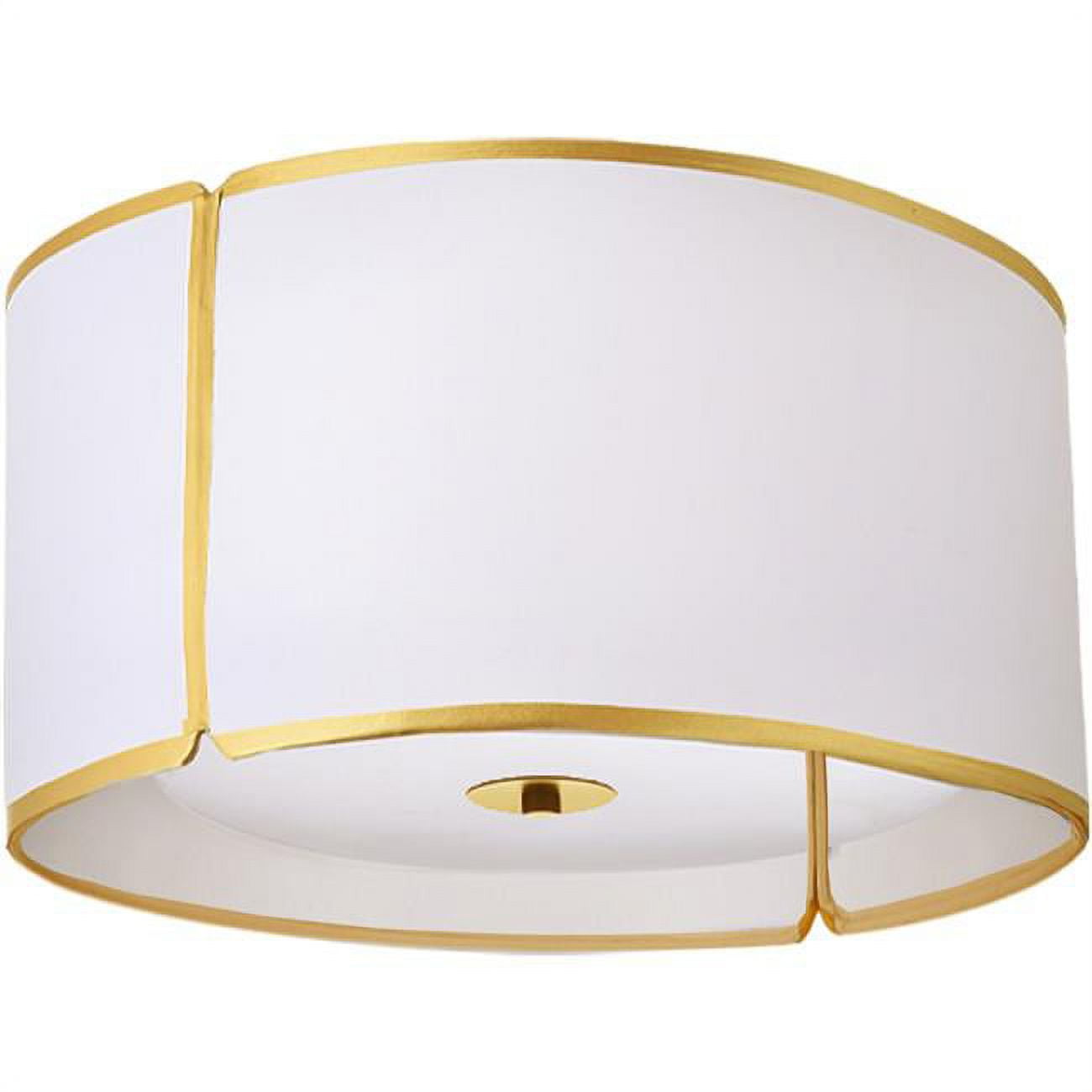 Picture of Dainolite NDR-153FH-GLD-WH 15 in. Notched Drum 3 Light Flush Mount&#44; Gold - White Shade & Diffuser