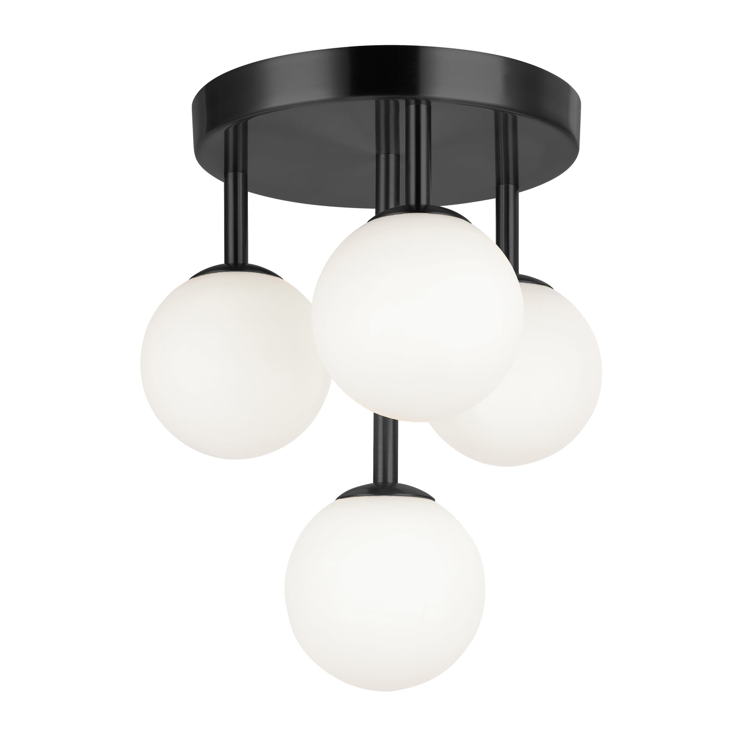 Picture of Dainolite MGL-94FH-MB 11 in. Megallan 4 Light Flush Mount, Matte Black with White Opal Glass