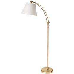 Picture of Dainolite DM2578-F-AGB 1 Light Incandescent Adjustable Floor Lamp, Aged Brass with White Shade