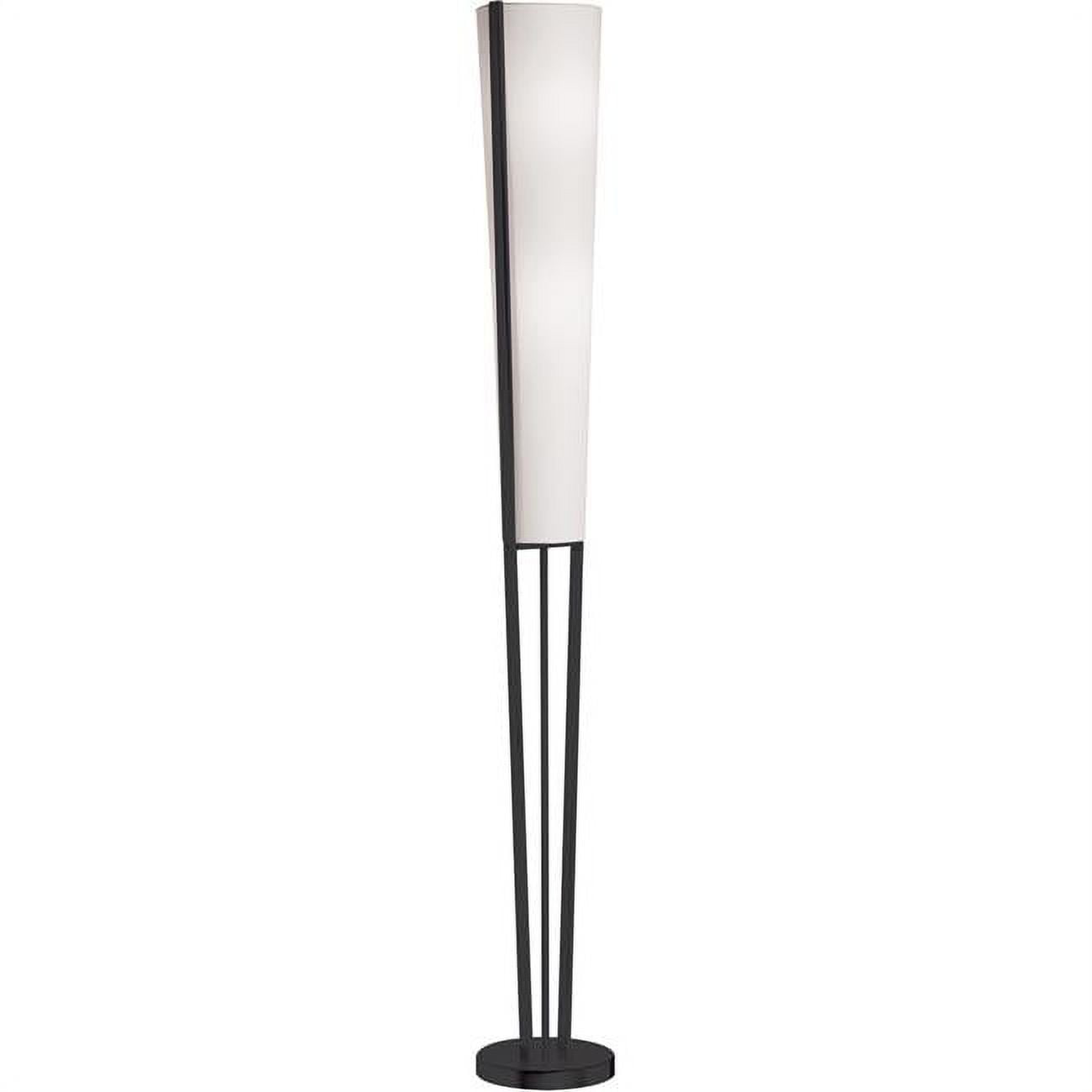 Picture of Dainolite 83323F-MB 2 Light Incandescent Floor Lamp, Matte Black with White Shade