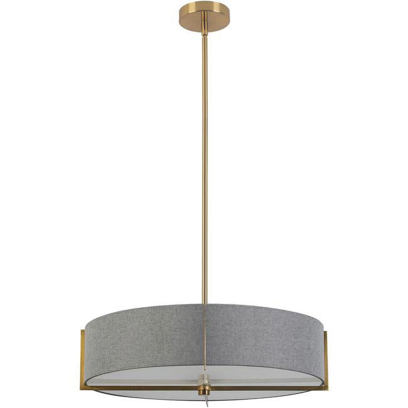 21 in. Preston 4 Light Incandescent Pendant, Aged Brass with Gray Shade -  StarBrite, ST2942876