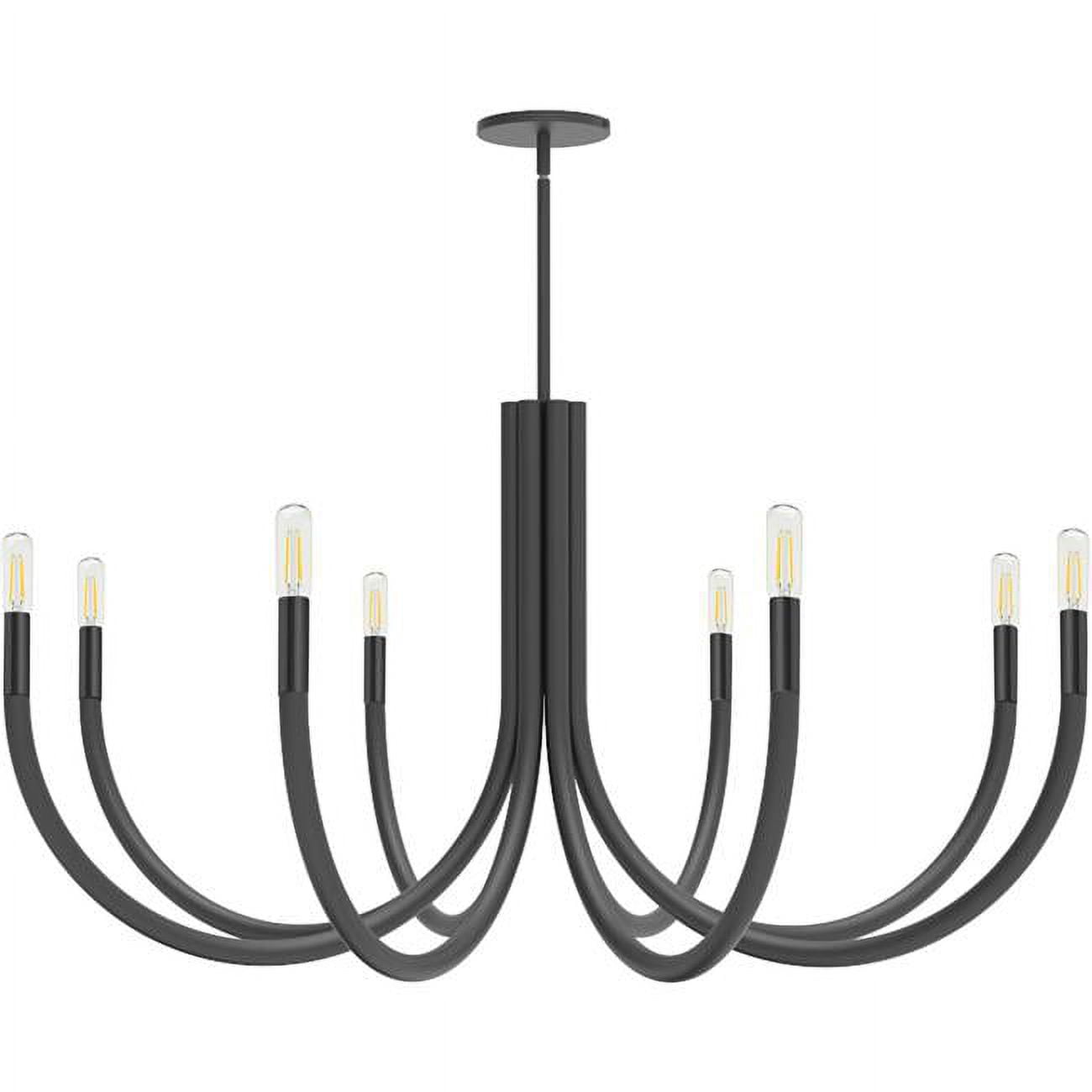 38 in. Wand 8 Light Incandescent Chandelier, Matte Black -  StarBrite, ST3463147