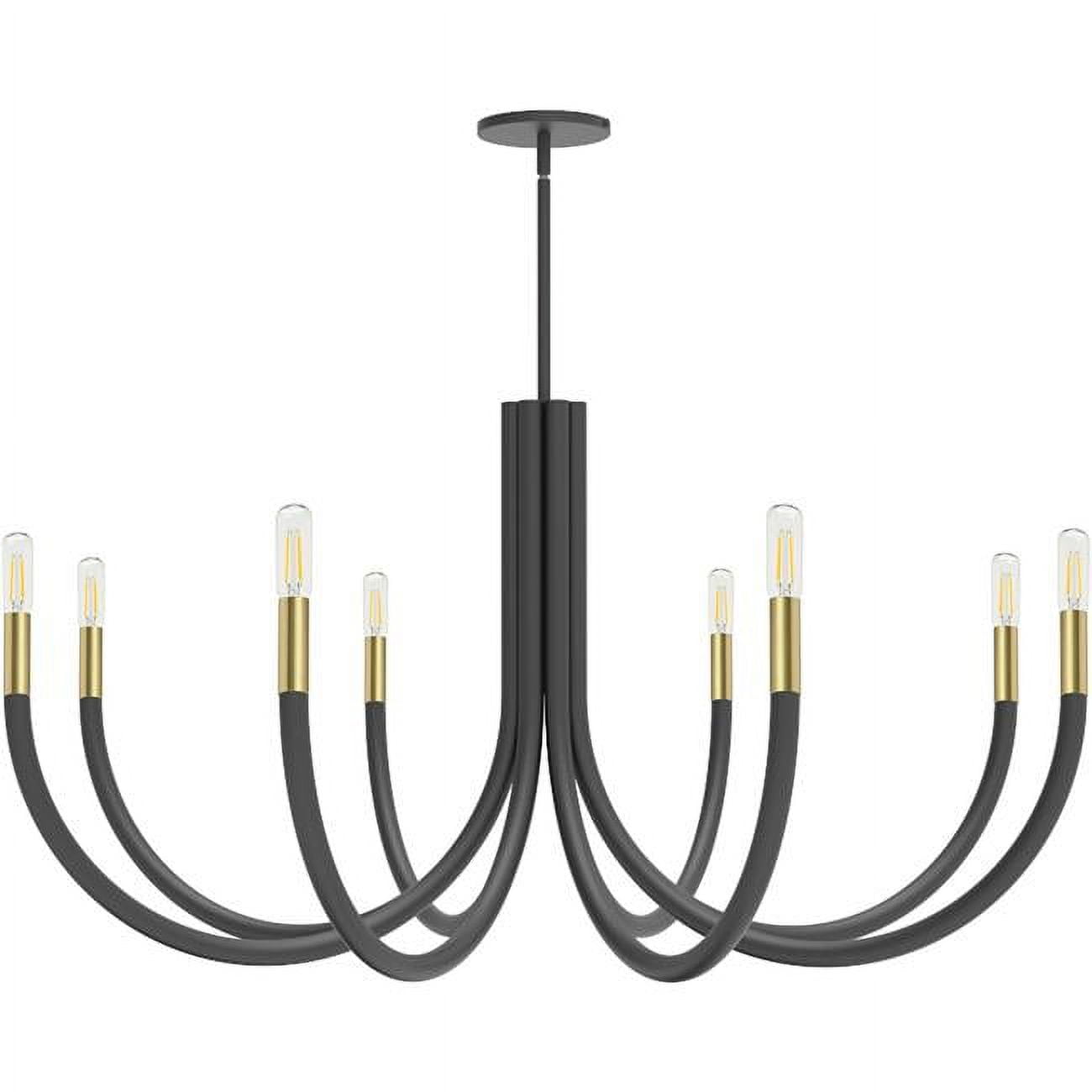 38 in. Wand 8 Light Incandescent Chandelier, Matte Black & Aged Brass -  StarBrite, ST4412731