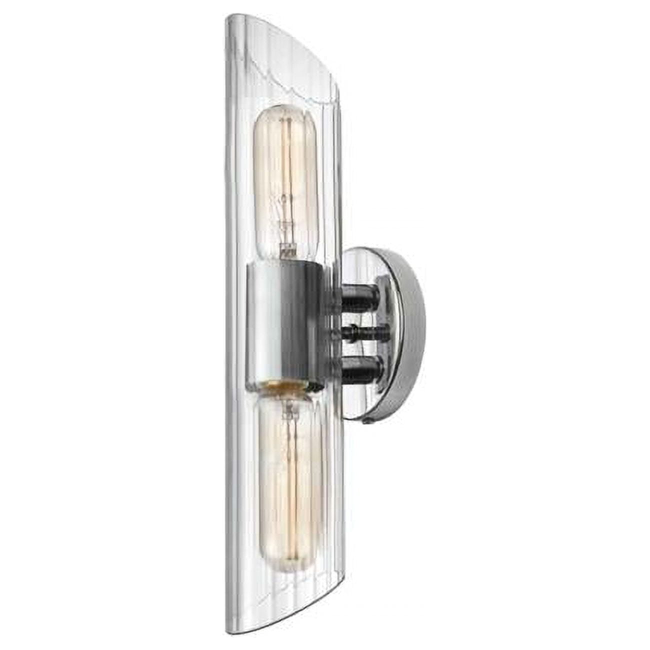 Picture of Dainolite SAM-162W-PC Polished Chrome Vanity 2 Light with Clear Fluted Glass