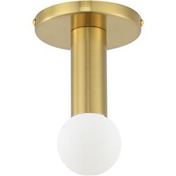 Picture of Dainolite ADS-41FH-AGB 5 in. Adams 1 Light Incandescent Flush Mount&#44; Aged Brass