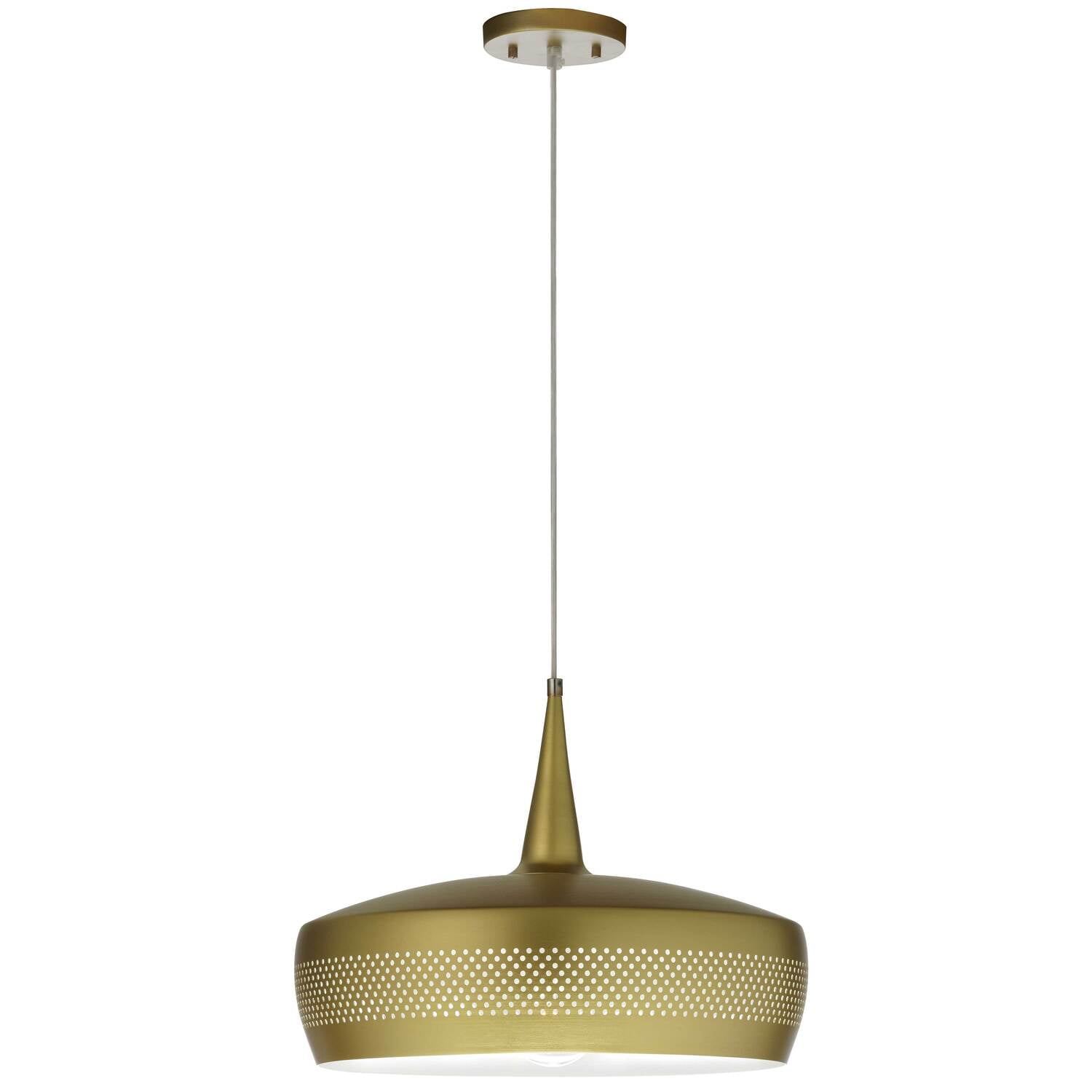 Picture of Dainolite PXE-161P-AGB Pixie 1 Light Incandescent Pendant, Painted Aged Brass