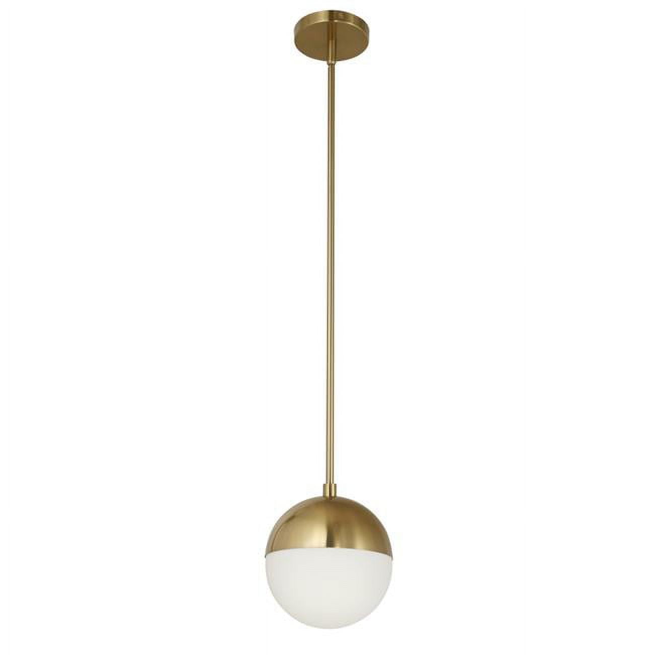 Picture of Dainolite DAY-71P-AGB Dayana 1 Light Halogen Pendant, Aged Brass with White Opal Glass