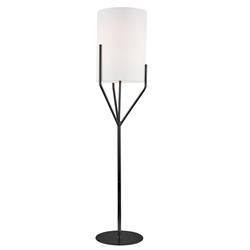 Picture of Dainolite KHL-651F-MB Incandescent Tourchier Floor Lamp with One Light&#44; Matte Black & White Shade