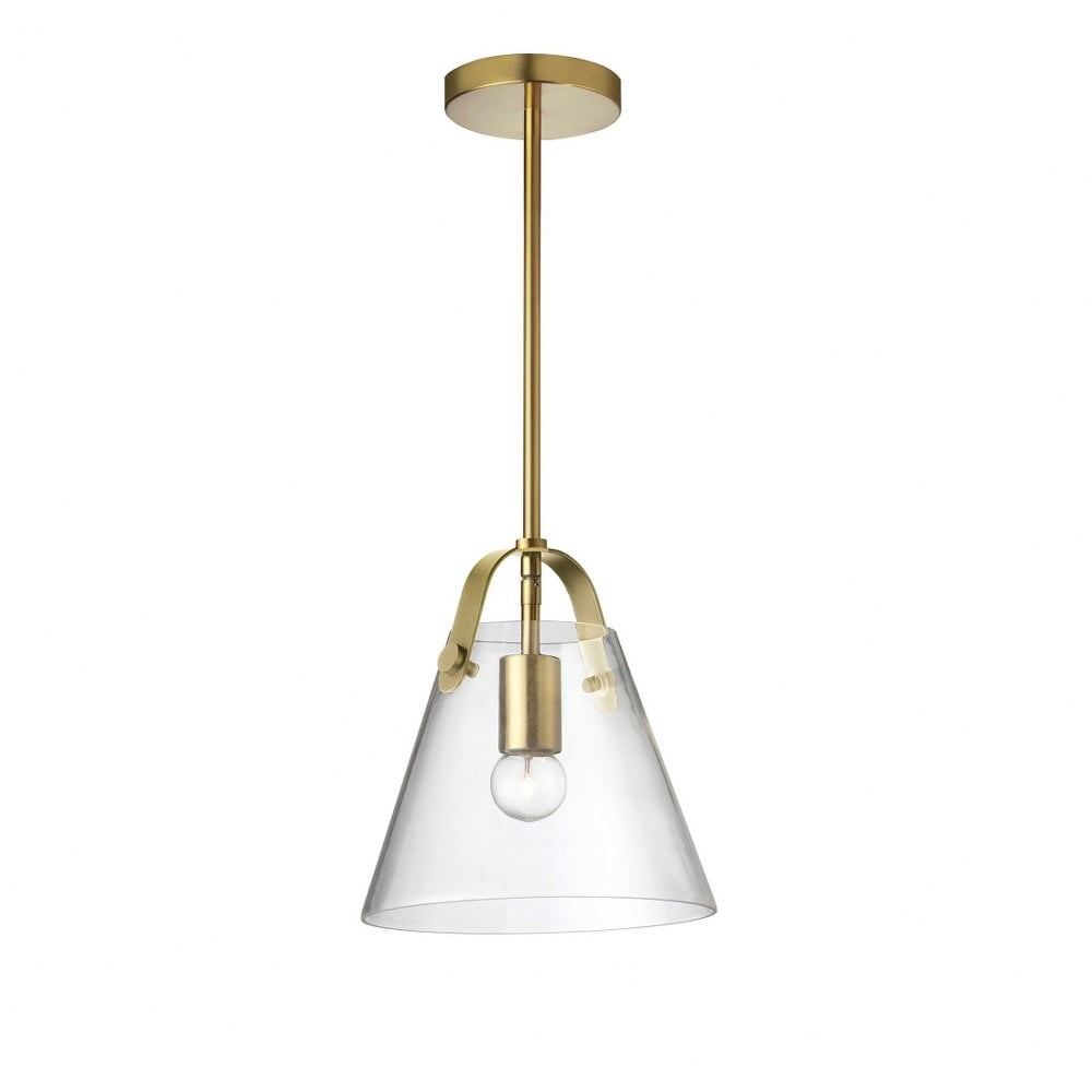 Picture of Dainolite 871-91P-AGB Polly 1 Light Incandescent Pendant, Aged Brass with Clear Glass