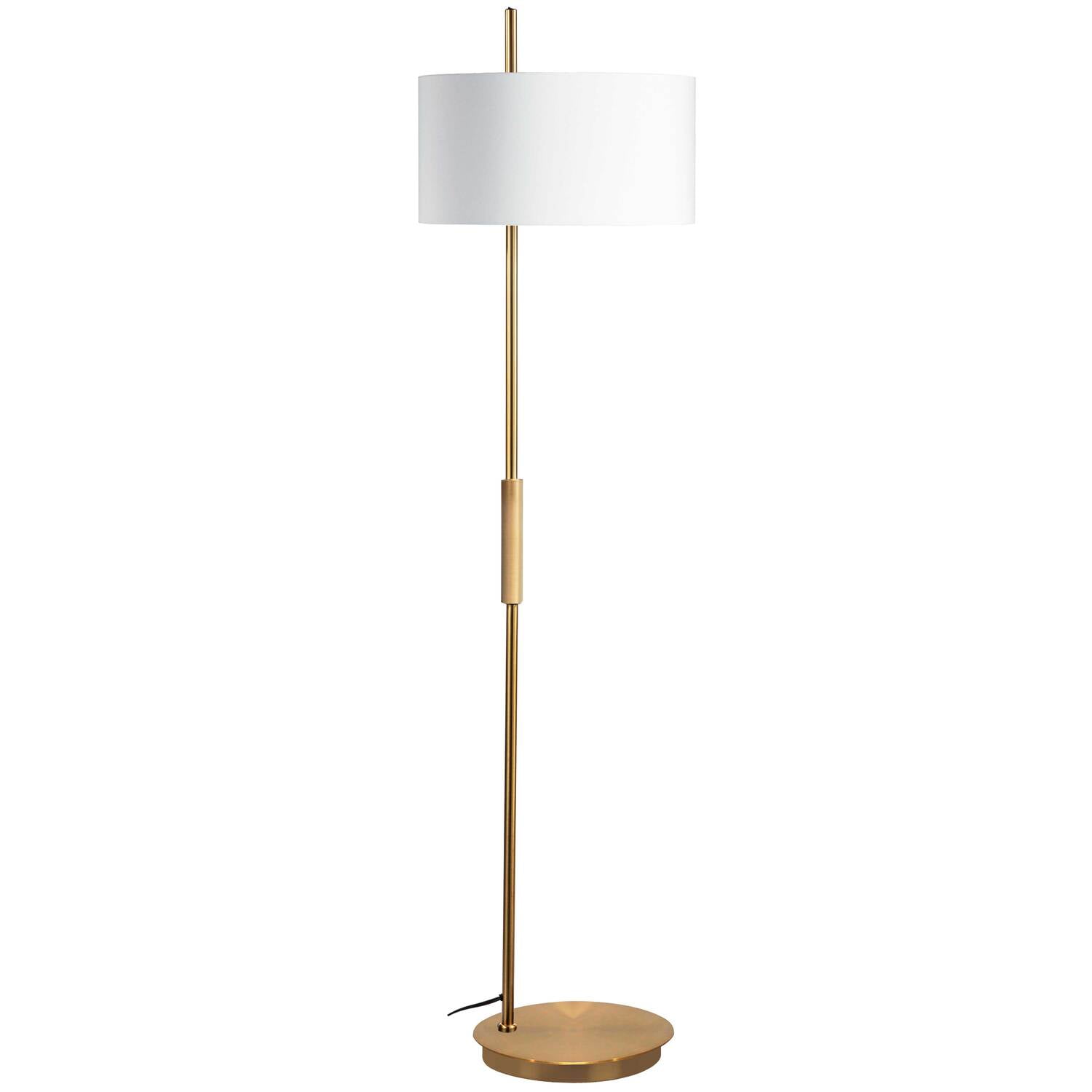 Picture of Dainolite FTG-622F-AGB-WH 1 Light Incandescent Floor Lamp, Aged Brass with White Shade
