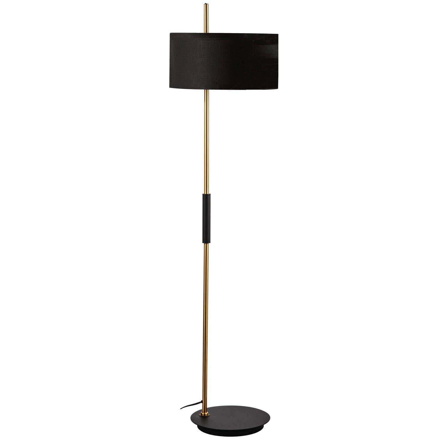 Picture of Dainolite FTG-622F-MB-AGB-BK 1 Light Incandescent Floor Lamp&#44; Matte Black & Aged Brass with Black Shade