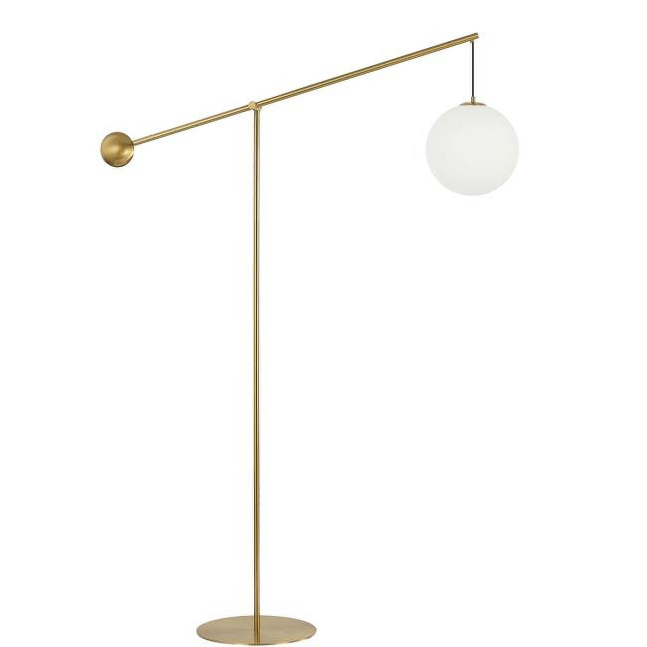 Picture of Dainolite HOL-1061F-AGB 1 Light Incandescent Floor Lamp&#44; Aged Brass with Opal Glass