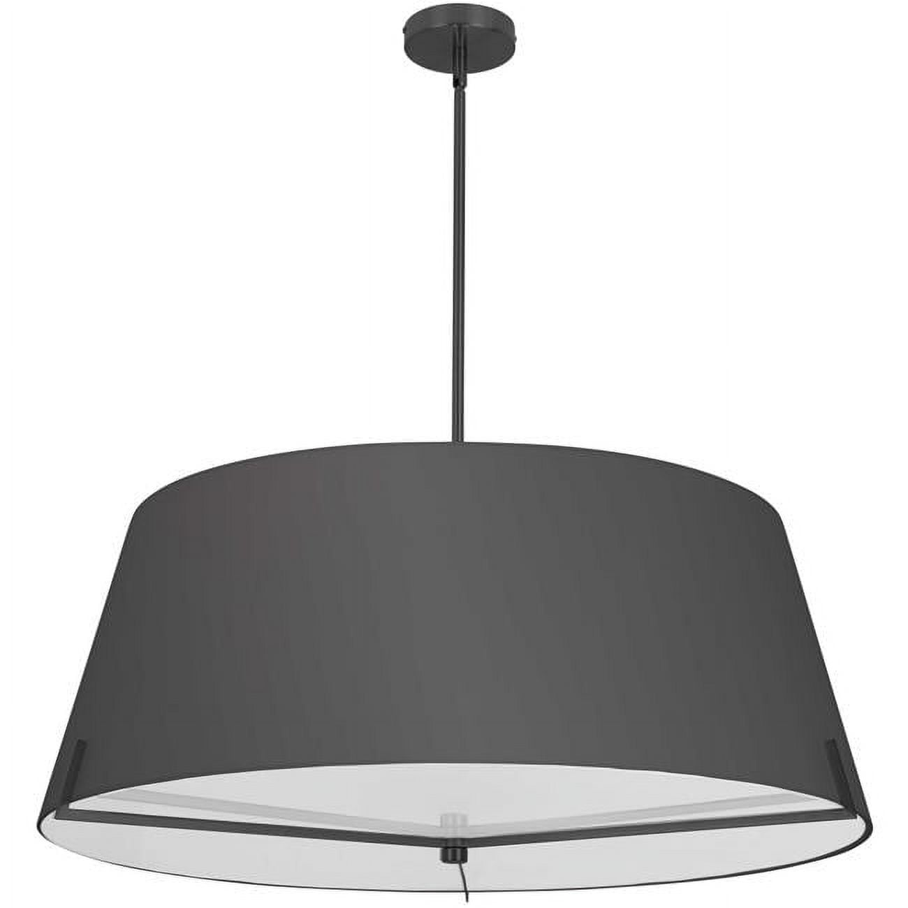 4 Light Incandescent Pendant - Matte Black with Black Fabric Shade -  StarBrite, ST2939363