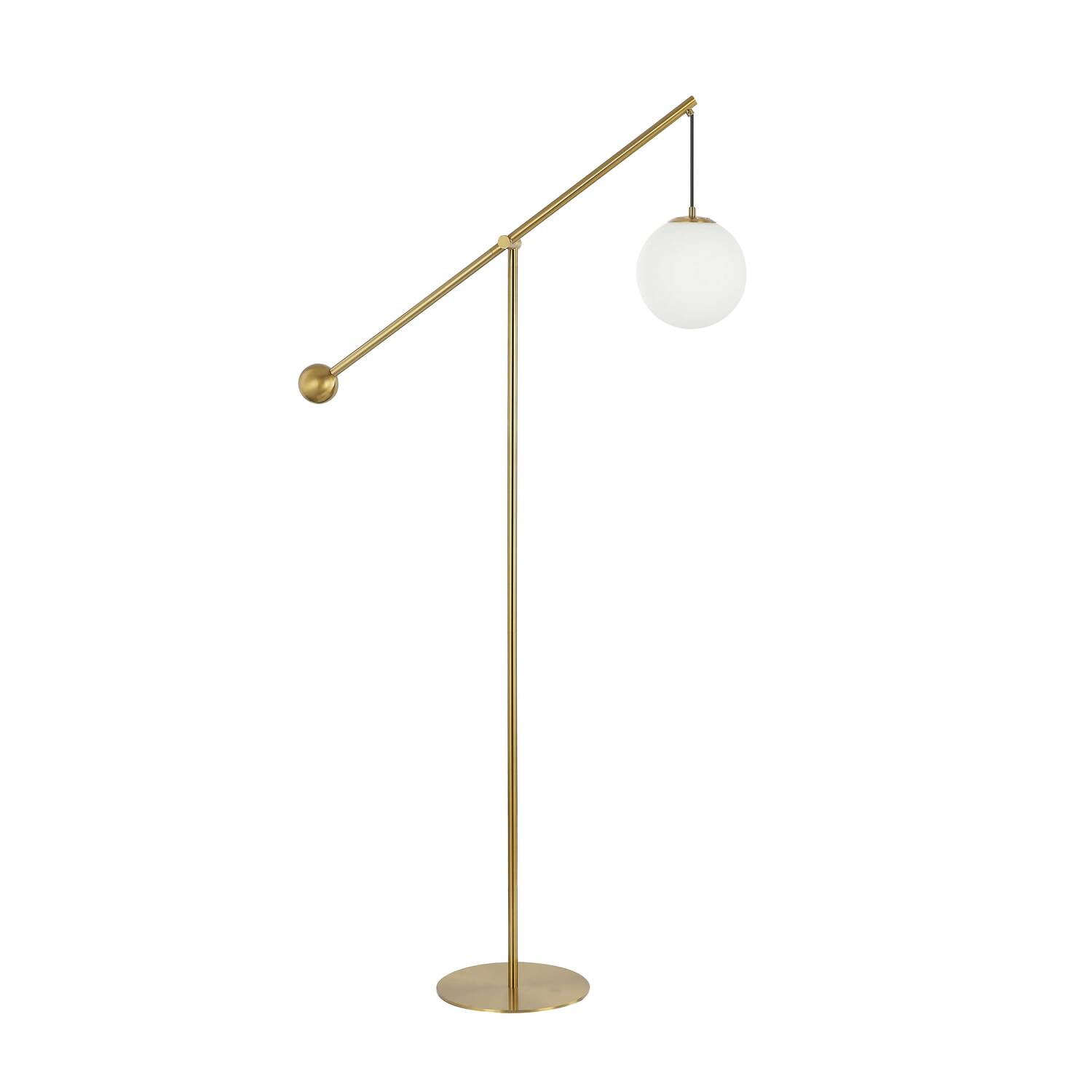 Picture of Dainolite HOL-661F-AGB 1 Light Incandescent Floor Lamp&#44; Aged Brass with Opal Glass