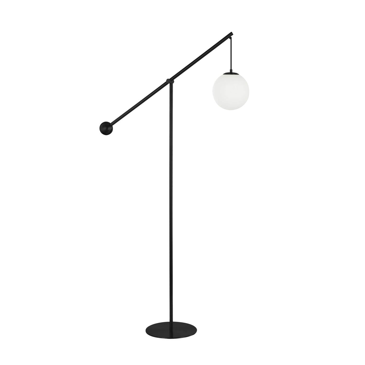 Picture of Dainolite HOL-661F-MB 1 Light Incandescent Floor Lamp&#44; Matte Black with Opal Glass