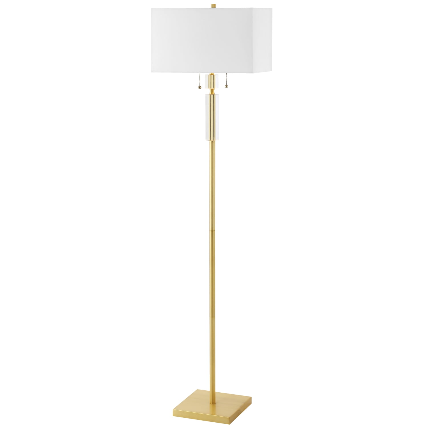 Picture of Dainolite DM231F-AGB 2 Light Incandescent Floor Lamp, Aged Brass with White Shade