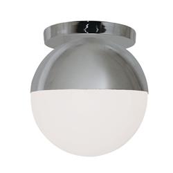 Picture of Dainolite DAY-71FH-PC 7 in. 60W 1 Light Incandescent Dayana Glass Flush Mount&#44; Polished Chrome & White