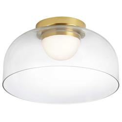 Picture of Dainolite NAD-1210LEDFH-AGB 11.75 in. 10W LED Nadine Glass Flush Mount&#44; Aged Brass & Clear