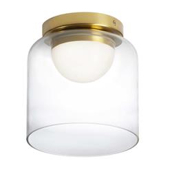 Picture of Dainolite NAD-810LEDFH-AGB 10W LED Clear Glass Nadine Flush Mount&#44; Aged Brass