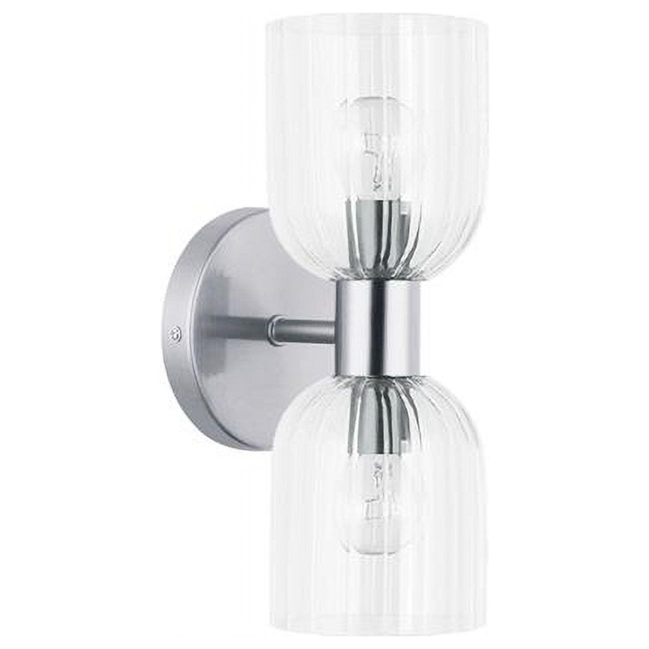 Picture of Dainolite VIE-102W-PC 2 Light Clear Ribbed Glass Wall Sconce Vienna Incandescent&#44; Chrome