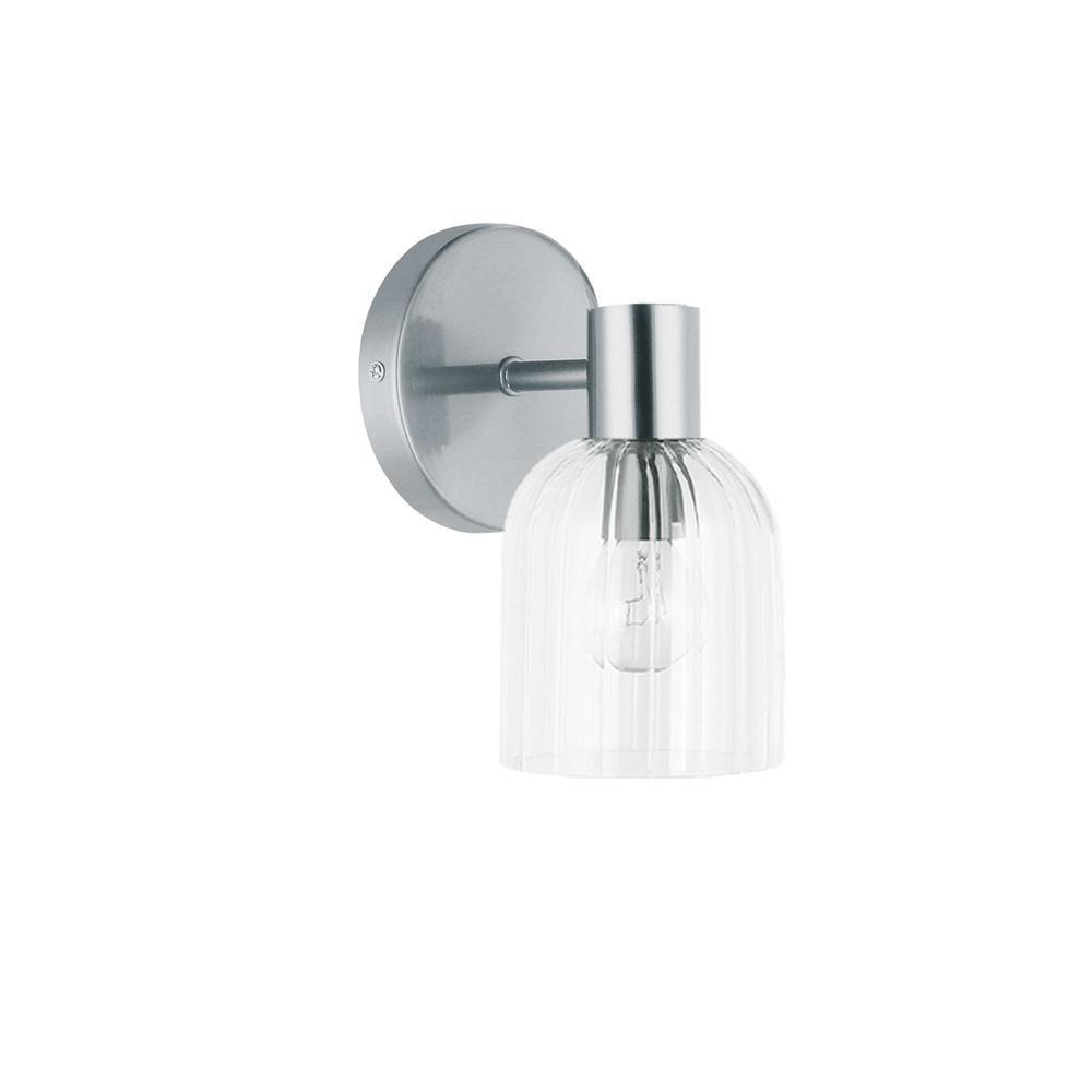 Picture of Dainolite VIE-81W-PC 1 Light Incandescent Clear Ribbed Glass Vienna Wall Sconce&#44; Polished Chrome